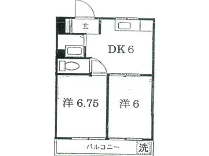 第三丸久コーポ(2DK/2階)の間取り写真