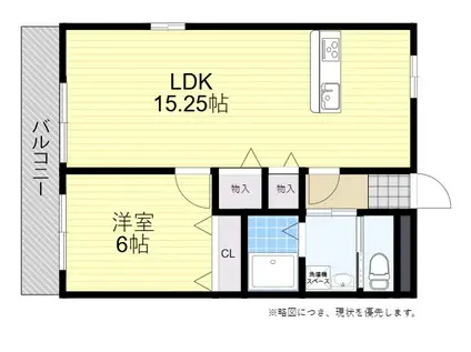 アベニール牧(1LDK/3階)の間取り写真