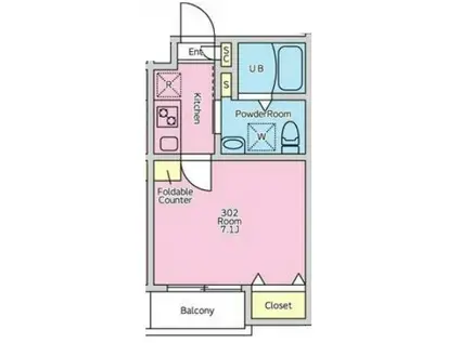 BRIGHTZ MAKUHARI(1K/3階)の間取り写真