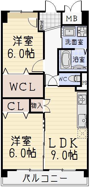 ルーチェ(2LDK/2階)の間取り写真