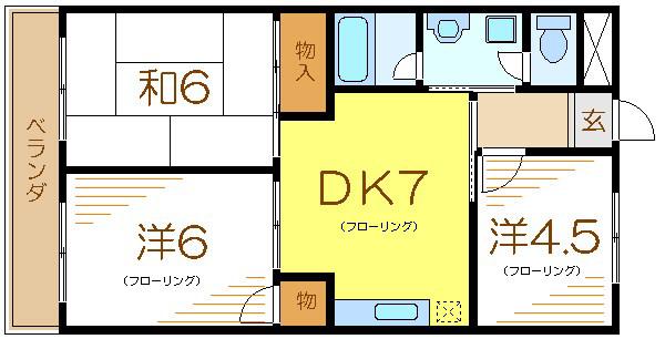 ファミールプラザ(3DK/1階)の間取り写真