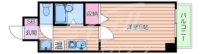 江坂ニュー白百合(1K/3階)の間取り写真