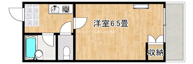 プレアール堺宿院(1K/5階)の間取り写真