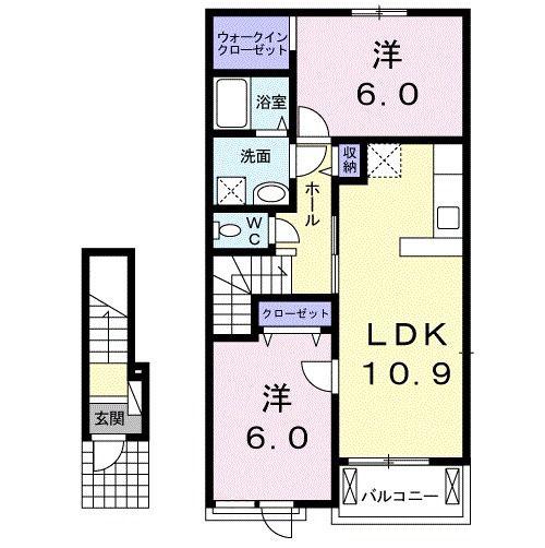 ピュア・フレイズ(2LDK/2階)の間取り写真