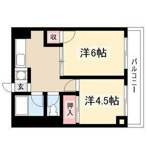 第二川島ビル(2K/2階)の間取り写真