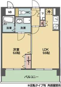 アコール県庁前(1LDK/2階)の間取り写真