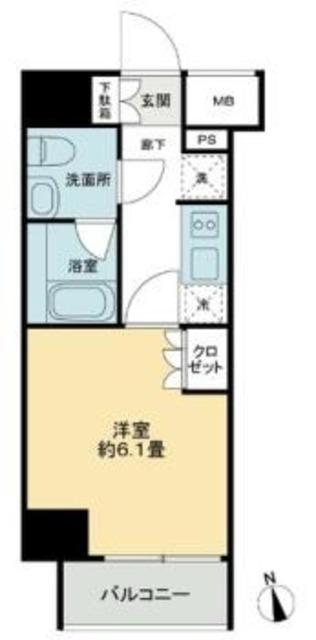 KDA GOTENYAMA(1K/11階)の間取り写真