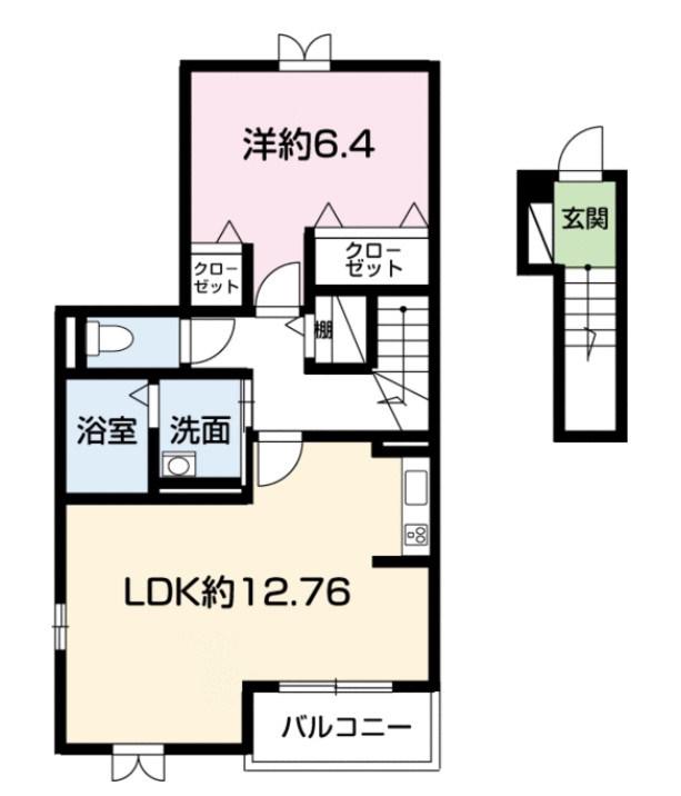 ブリック フェアリー(1LDK/2階)の間取り写真