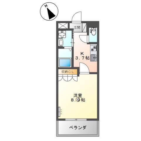 メゾン ラメール(1K/2階)の間取り写真