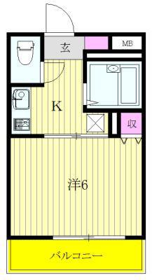 ヴィレ西日暮里(1K/3階)の間取り写真