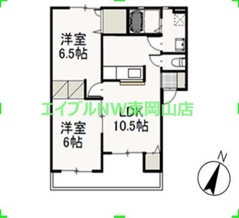 シャトレカタヤマ(2LDK/1階)の間取り写真