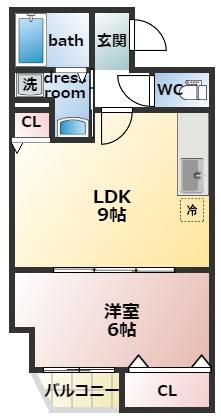 FSTYLE羽衣3号館(1LDK/3階)の間取り写真