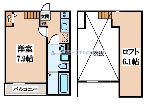オストセレーネ(1K/2階)の間取り写真