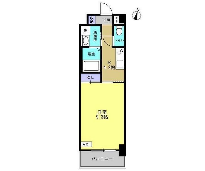 トレステーラ住吉町(1K/2階)の間取り写真