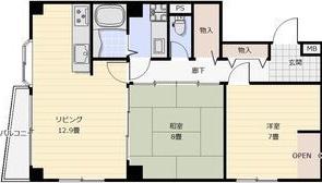 ラ・キャッスルナゴヤ(2LDK/2階)の間取り写真