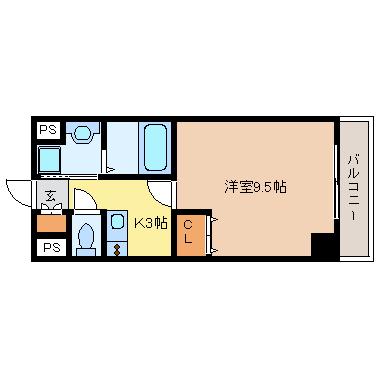 プログレス八乙女(1K/2階)の間取り写真