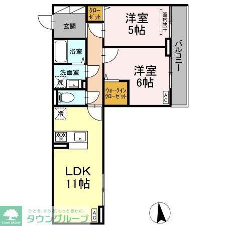 グラナーデ東葛西(2LDK/3階)の間取り写真