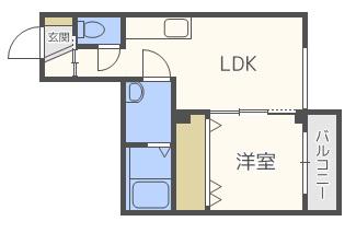 LEBENーU(1LDK/2階)の間取り写真