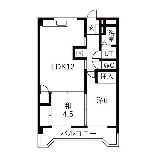 シャルム岐阜(2LDK/1階)の間取り写真