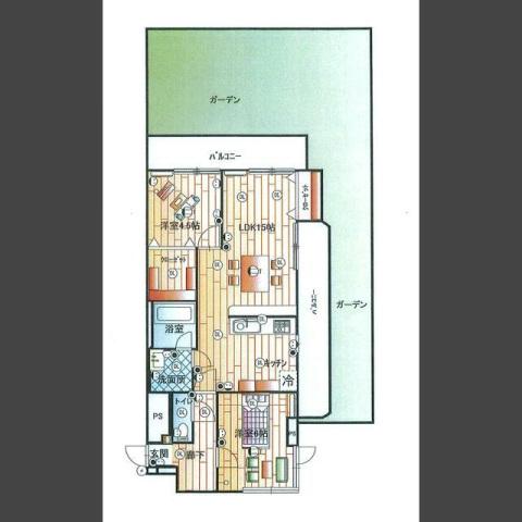 NARABU六番館(2LDK/1階)の間取り写真