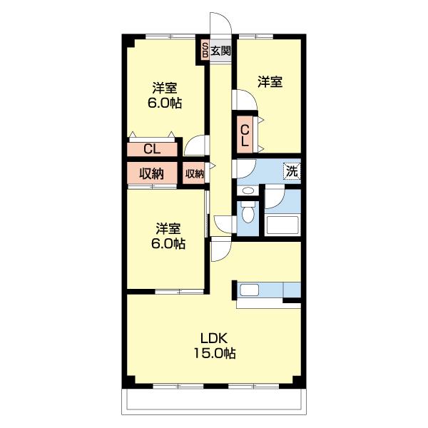 サエラ八千代台(3LDK/4階)の間取り写真