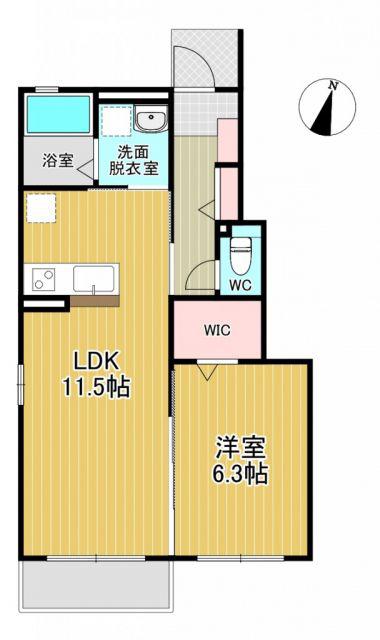 SOL DE LUX(1LDK/1階)の間取り写真