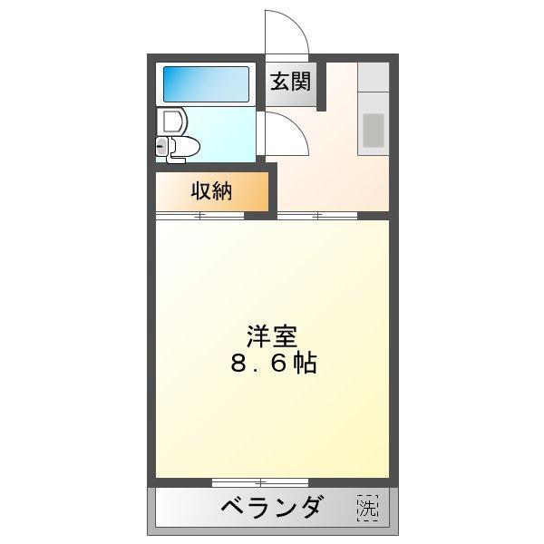 杉の下コーポ(1K/2階)の間取り写真