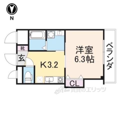 MS CUBEⅠ(1K/2階)の間取り写真