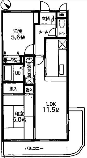 ヴィレッジ(2LDK/1階)の間取り写真