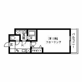 リヴェールHERO(1K/1階)の間取り写真