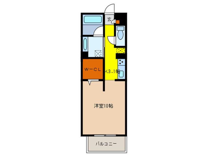 LUNASOLEIL(1K/2階)の間取り写真