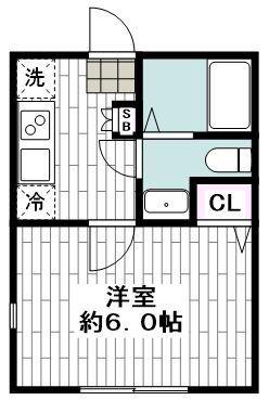 ベイヒルズ横須賀(1K/2階)の間取り写真