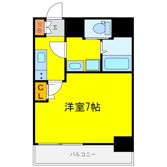 MEET ME 梅田西(1K/7階)の間取り写真