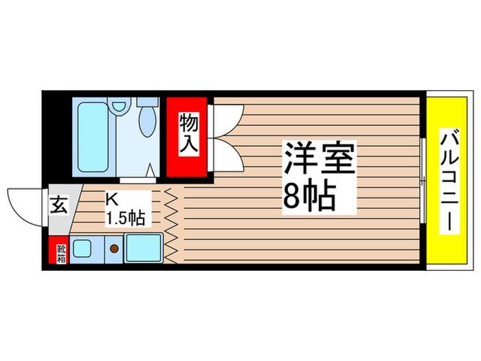 第1ハイコープ田中(1K/2階)の間取り写真