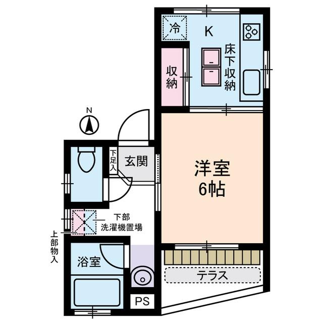 スクエア東新町(1K/1階)の間取り写真
