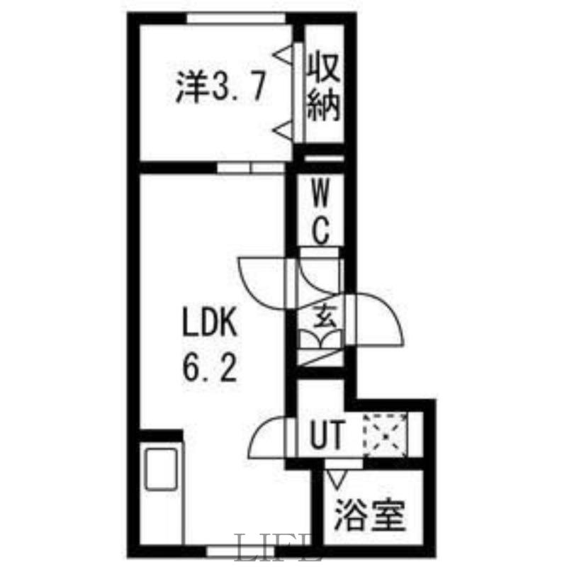 ヴィヴレ平岸(1DK/2階)の間取り写真