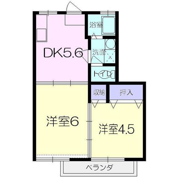 中村マンションI(2DK/3階)の間取り写真