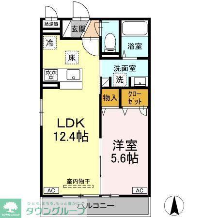サンビレッジ中央(1LDK/3階)の間取り写真