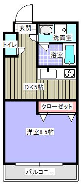 エスポアール 403号(1DK/4階)の間取り写真