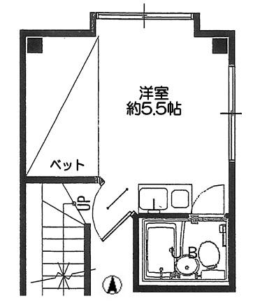 今野ビル(ワンルーム/4階)の間取り写真
