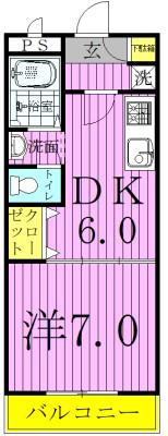 ヤマユウ第4ビル(1DK/1階)の間取り写真