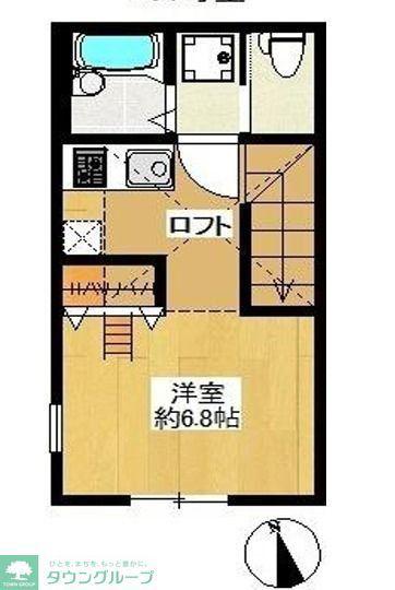 インベストビギン柴又I(ワンルーム/2階)の間取り写真