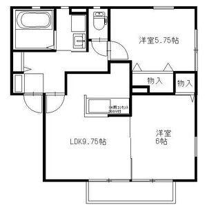 スペランツC(2LDK/1階)の間取り写真