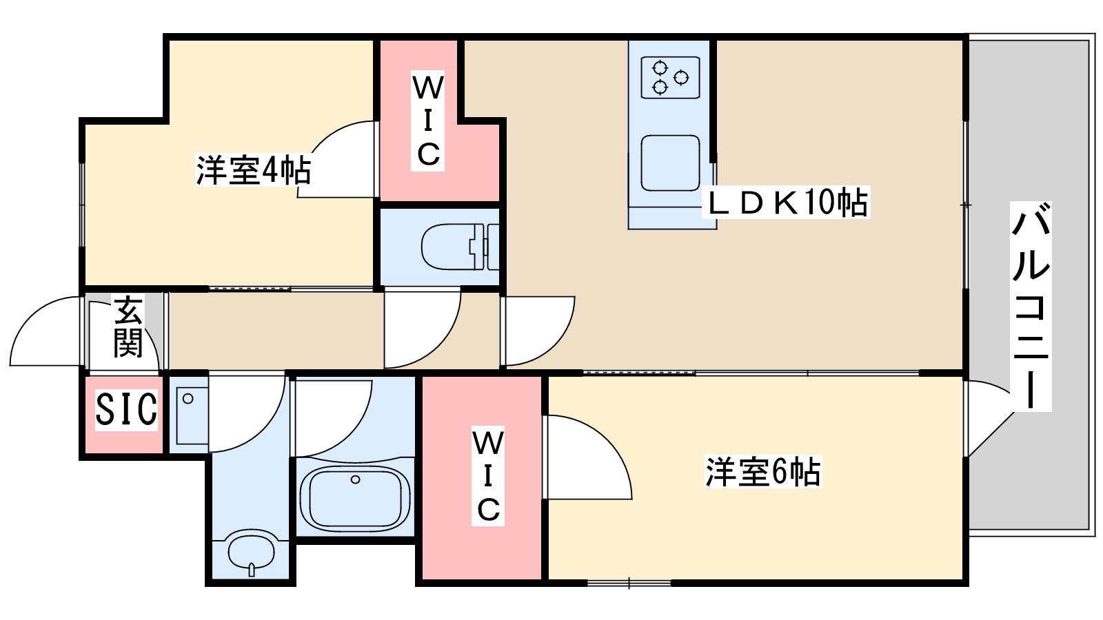 スプランディッド大阪イースト(2LDK/9階)の間取り写真