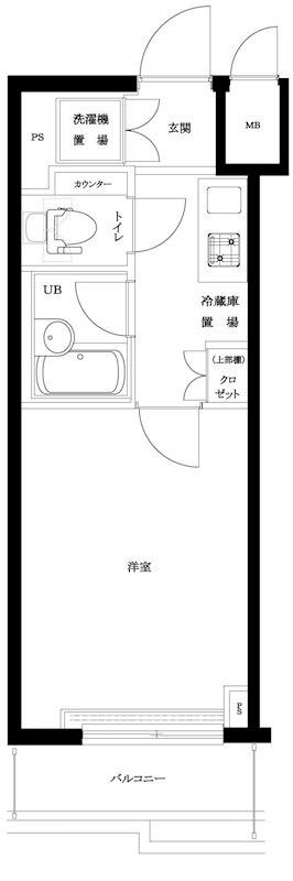 ルーブル下丸子(1K/1階)の間取り写真