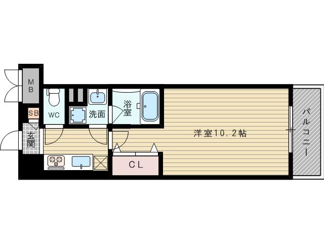 シェリールヒカリ(1K/3階)の間取り写真
