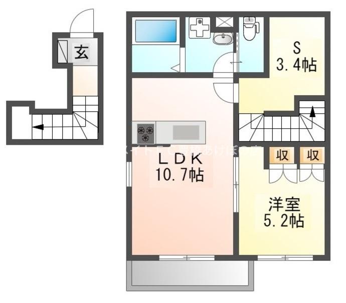 フォレストメゾン蔵子(1SLDK/2階)の間取り写真