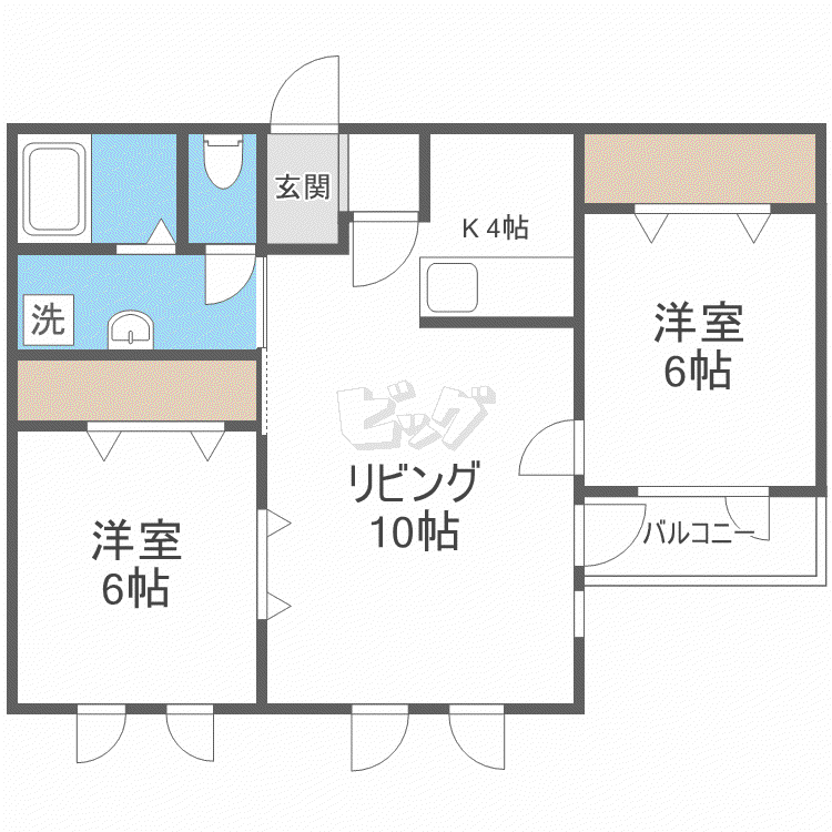 アプロード716(2LDK/2階)の間取り写真