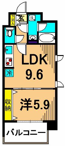 ケンジントンマンション大森ウエスト(1LDK/6階)の間取り写真