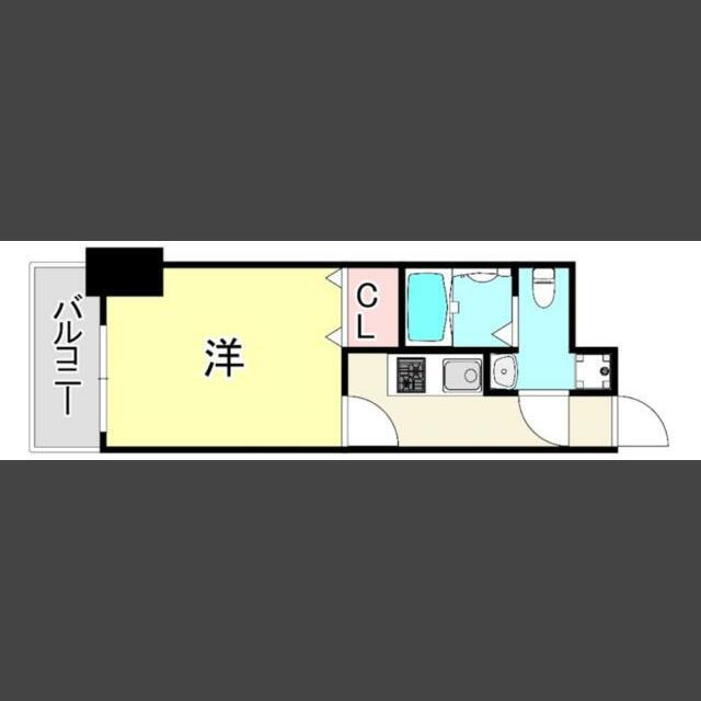 エステートモア天神WHARF(1K/13階)の間取り写真